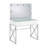 2 - Drawer Vanity Desk with Lighted Mirror and Stool in White and Chrome