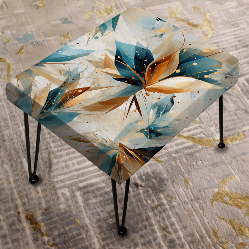 Teal And White Crystal Extravagant Glamour - Glam Rectangle Ottoman