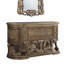 Commode 4 tiroirs, 2 portes Constantine, finition brune et dorée