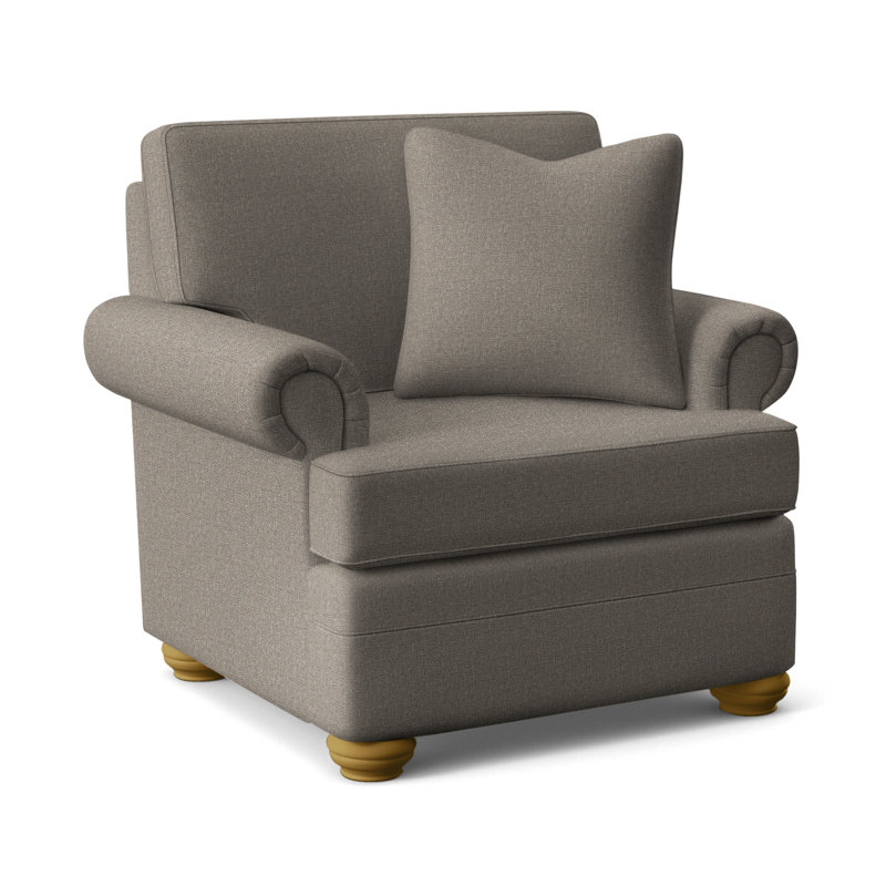 Fauteuil de 38 po de large Bradbury, Brown Geometric, 0456-33, Finition miel