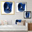 Fractale de forme abstraite bleue - œuvre d'art moderne et contemporaine sur toile-904105679-904105676