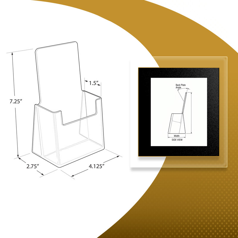 White Trifold Brochure Holder, 2-Pack
