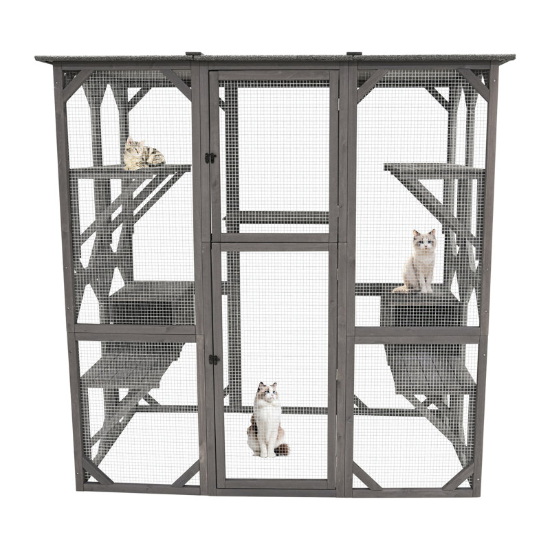 Parc pour chat avec taches de détente super douces - enclos extérieur imperméable et confortable