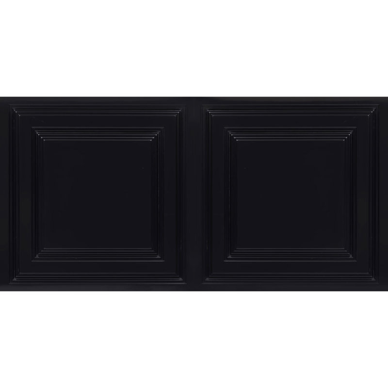 Tuile de plafond économique en PVC blanc, L 24 po x L 48 po, Noir brillant