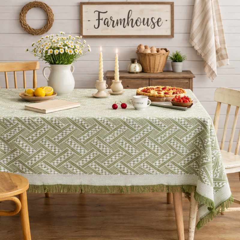 Nappe Farmhouse, 72 po carré, Vert