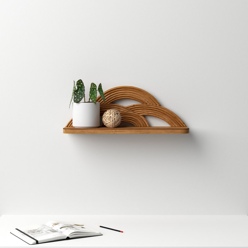 MDF and Wood Wall Shelf with Arches