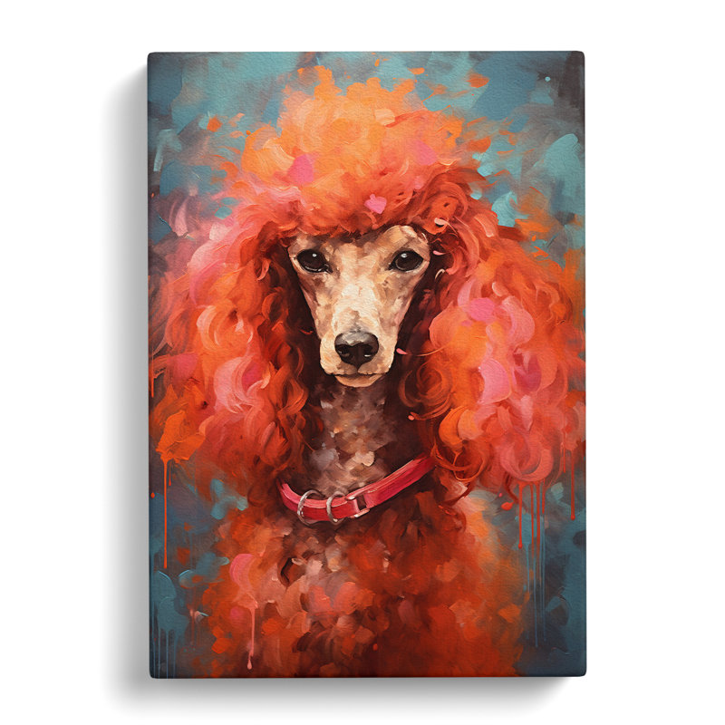 Poodle Gestural - Wrapped Canvas, 50cm H x 35cm W x 3cm D