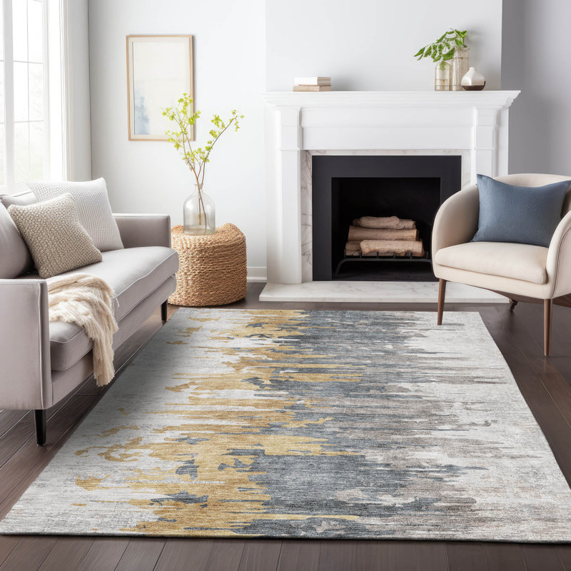 Tapis ivoire Prisco lavable à la machine de qualité supérieure, Rectangle 9 pi x 12 pi