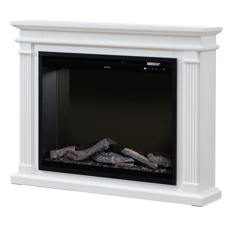 Foyer électrique intelligent 33 po avec manteau de cheminée Fireplug Pro, Blanc