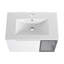 Meuble-lavabo mural moderne avec lavabo, blanc brillant et gris, compact pour salle de bain