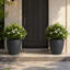Pot à fleurs rond moderne en résine avec soucoupe et écran de drainage (ensemble de 2)-934506595-934506599