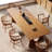 Brown Rectangular Solid Wood Dining Table-108205876