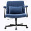 Fauteuil de bureau moderne en lin bleu avec accoudoirs Criss Cross-1357129323