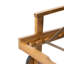Chaise longue en bois, siège en tissu gris, 5 positions réglables, chaise longue à lattes fines et coussins sophistiquées - Design classique