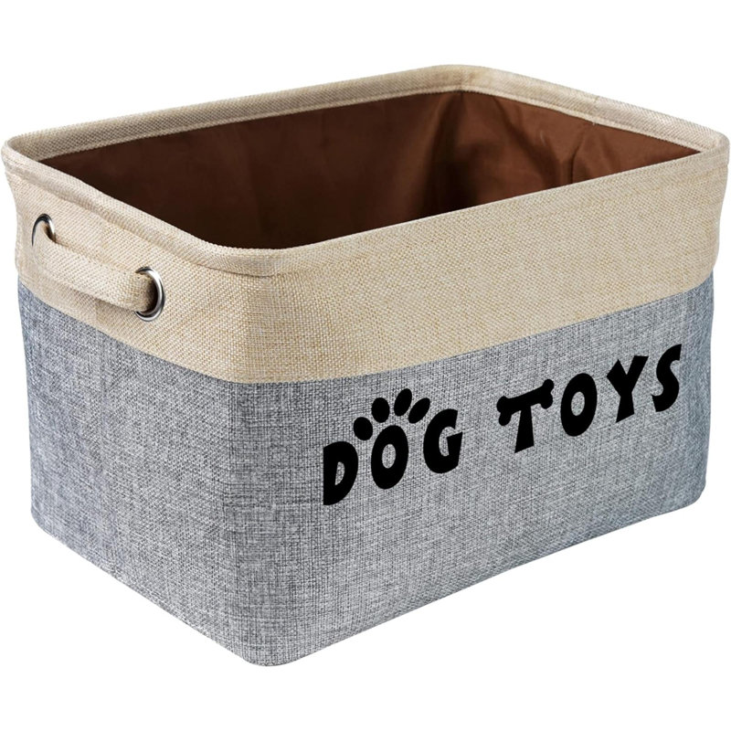 Dog Toy Basket, Collapsible Dog Toy Bin Box With Comfortable Handles, Large Dog Toy Storage Organizer For Dog Accessories, Pet Toys, Dog Coat & Clothing