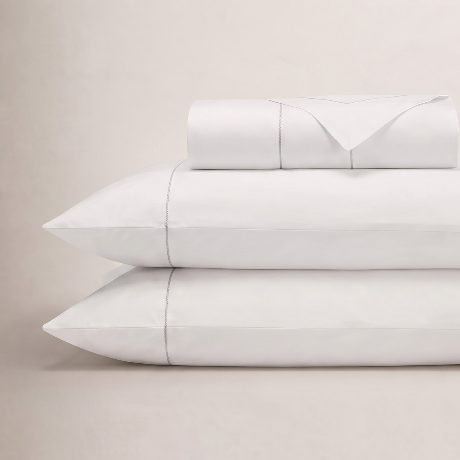 Evanston Cotton Sheet Set, Twin Sheet Set with 1 Pillowcase, White