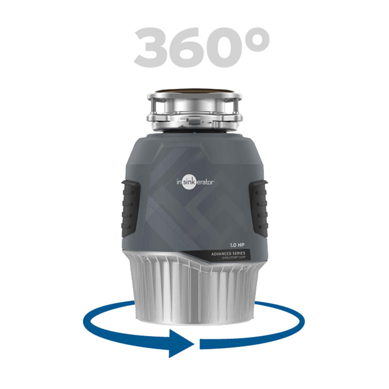 Evolution 1HP, 1 HP Garbage Disposal, Advanced Series EZ Connect Continuous Feed Food Waste Disposer