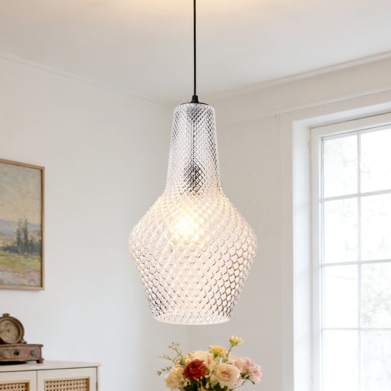 Luminaire suspendu simple à 1 lumière, Blanc