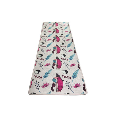Premium Yoga Carpet, 100% Polyester, 23.6 x 78.7 inches | 10 mm Pile Height, Antibacterial, Non-Slip Underside | Machine Washable at 86°F, Durable & Comfortable for Home or Studio Practice