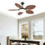 Ventilateur de plafond 48 pouces à 5 pales avec feuilles à DEL et télécommande-532493358
