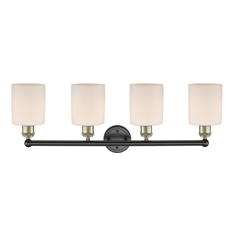 Karon 4 - Light Dimmable Vanity Light, Matte White, Black Antique Brass