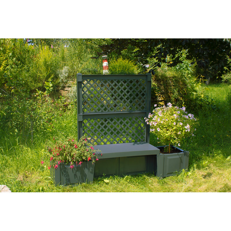 Anjeza Copenhagen Plastic Planter Bench, Anthracite
