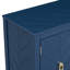 Buffet bleu marine avec motifs géométriques captivants et poignées en métal rétro élégance intemporelle en bleu, motifs, poignées rétro,-1234238628