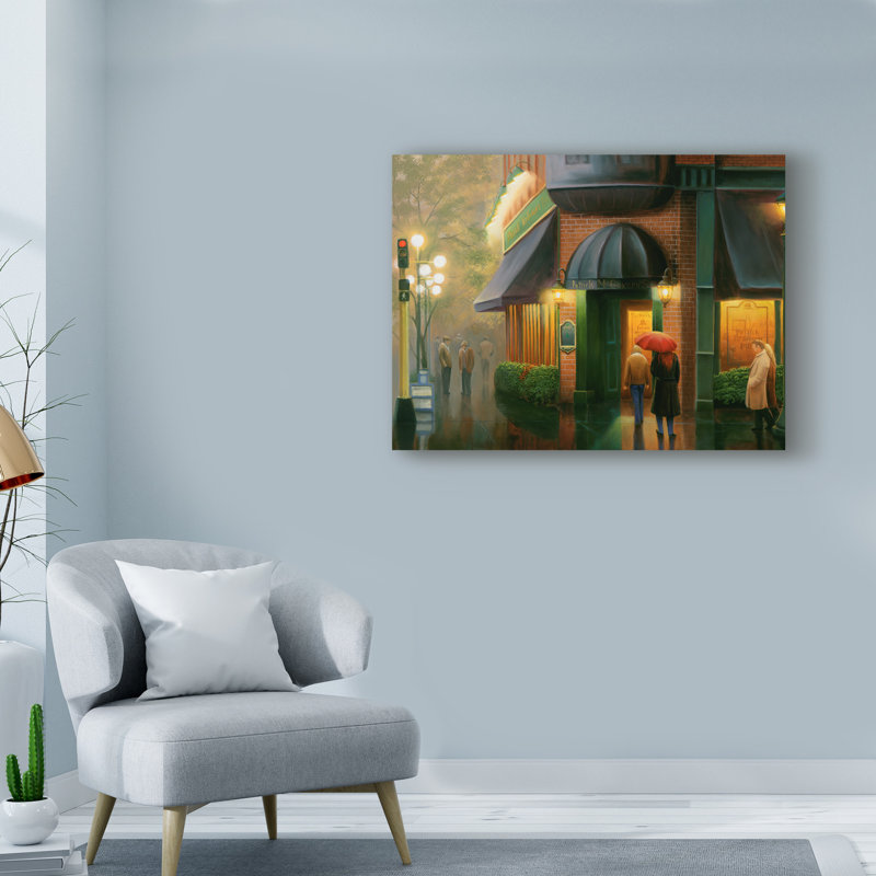 « rainy day pub », reproduction sur toile tendue, H 14 po x l 19 po x P 2 po
