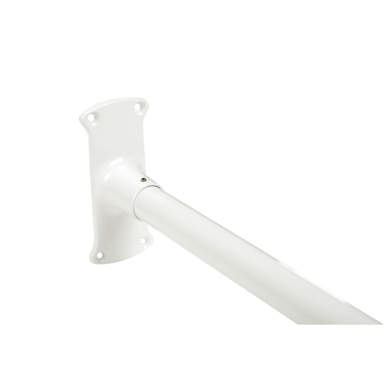 Adjustable White Aluminum L-Shaped Corner Shower Curtain Rod