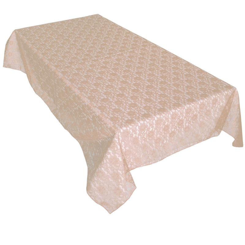 Superposition de dentelle florale, Beige, 120 po x 58 po