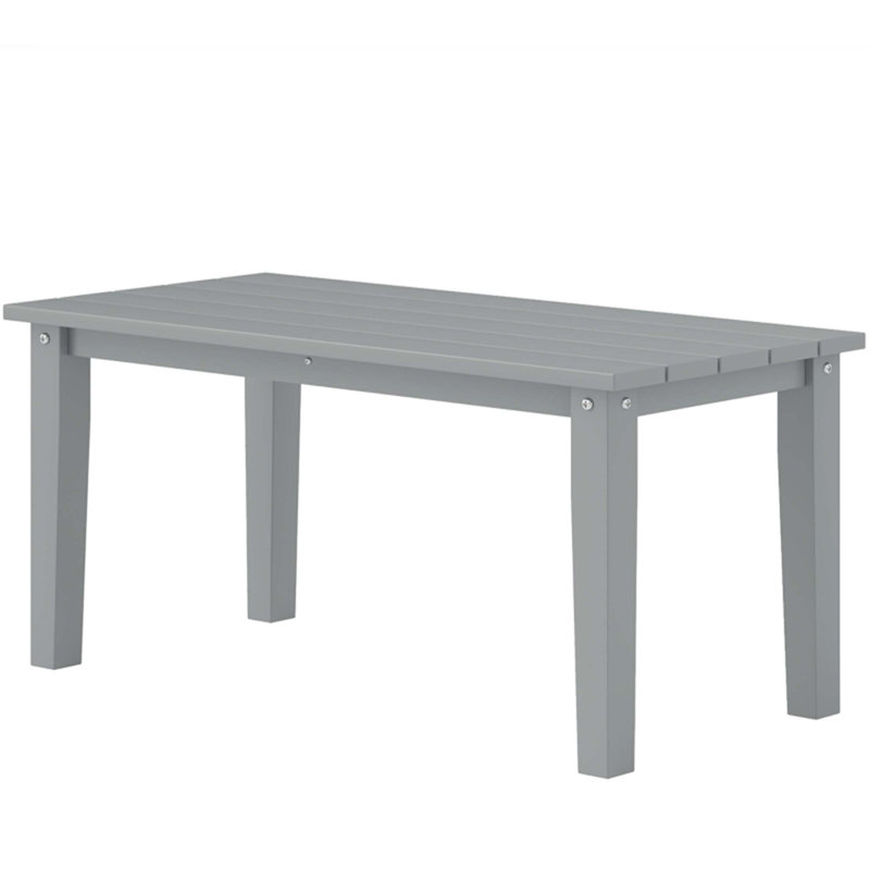 Outdoor Table,Rectangle Outdoor Coffee Table, Gray