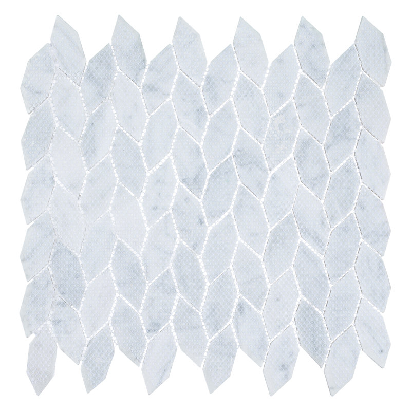 Channing 1-in. x 2.5-in. Elongated Hex Marble Look Polished Natural Stone Wall & Floor Mosaic Tile, Duv Elongated He