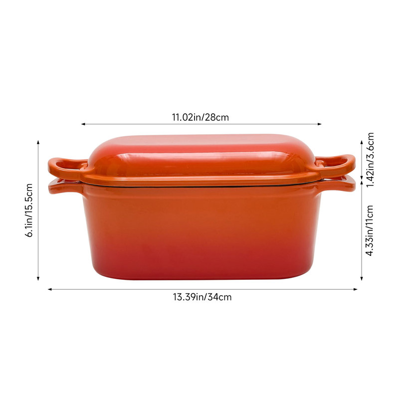 Non-Stick Skillet, 34cm W, Orange
