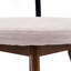 Chaises de salle à manger rembourrées modernes avec dossier incurvé, tissu beige et base en bois d'hévéa noyer, ensemble de 2