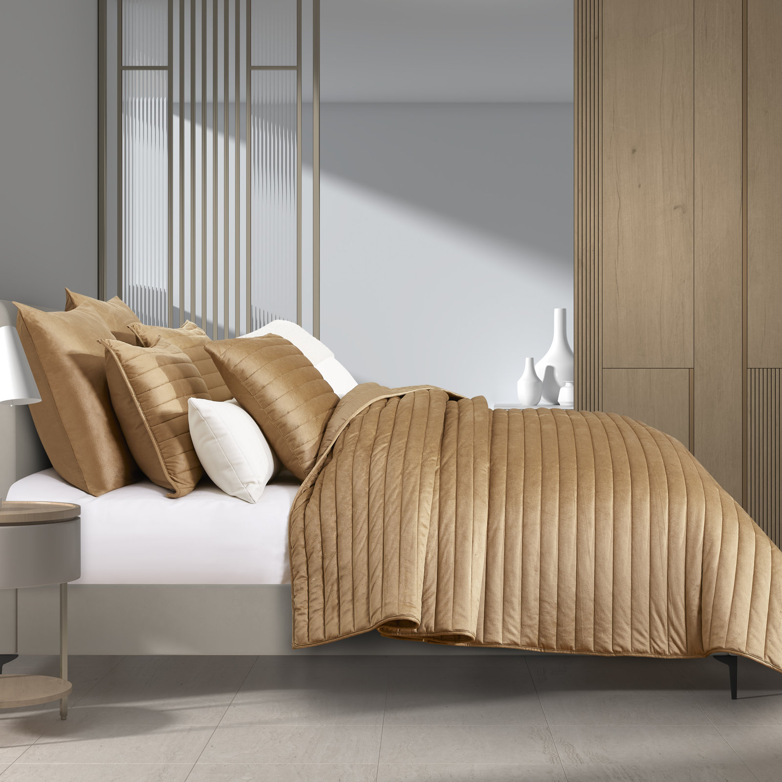Valletta Quilt Set, Queen Quilt + 2 Standard Shams, Navy