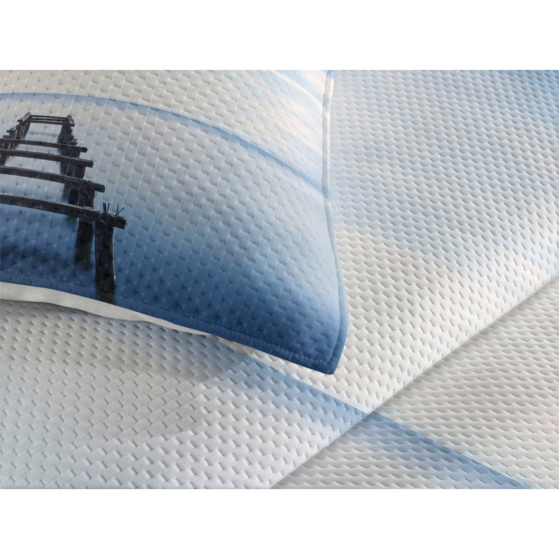 Landscape Modern & Contemporary Polyester Coverlet, King Bedspread + 2 Shams