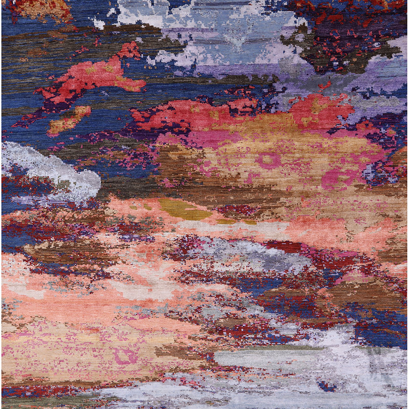 Abstract Indoor Rug, Square 4'