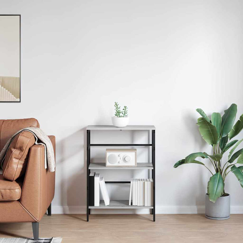 Steel Etagere Bookcase, Grey Sonoma, (2 Shelves) 81cm. H x 60cm. W x 29.5cm. D
