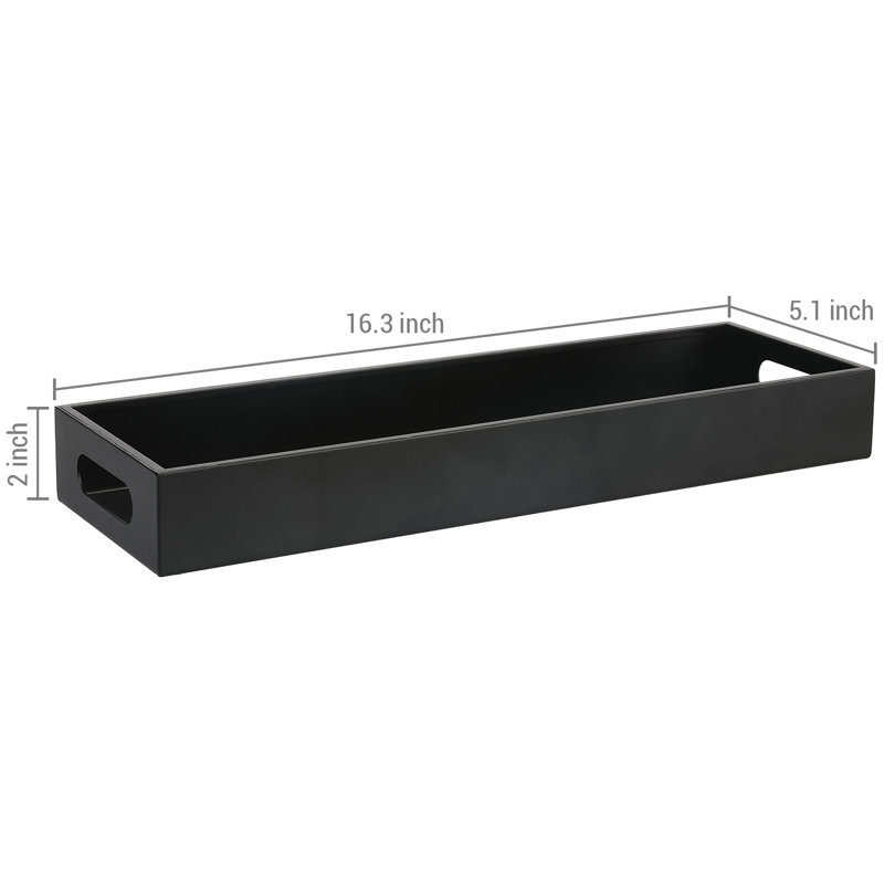 Metal Serving Tray w/ Handle, Black