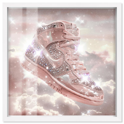 Sparkling Sneaker in Sky Fashion Art Shadowbox Print by Art Remedy