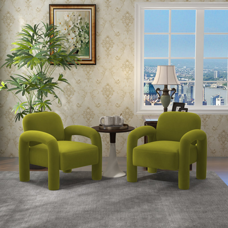 Fauteuil Iryanna, Velours vert foncé, 2