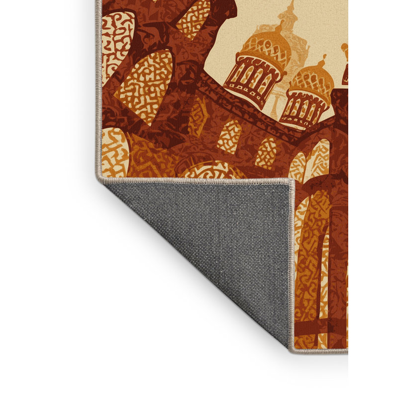 Tapis oriental moelleux moelleux en mosaïque bleue et beige à motif oriental beige et moelleux Fairbanks, 2 pi x 3 pi