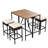 Wood Outdoor Table And Eight Stools With Easy Cushions All-Weather Bistro