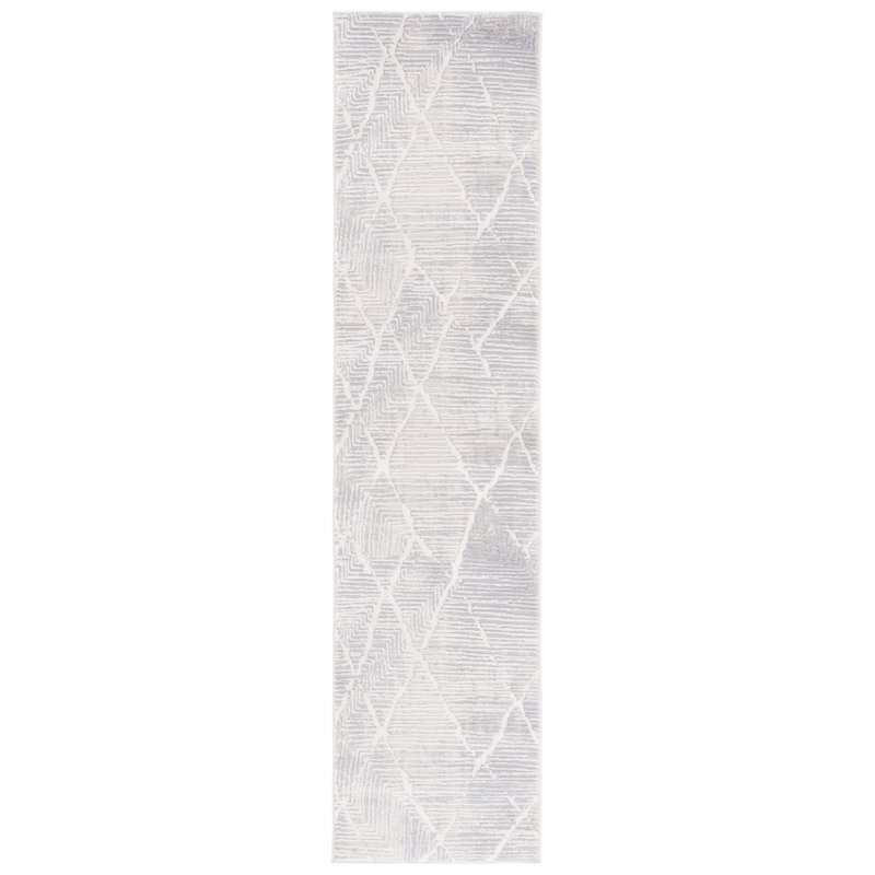 Tapis abstrait en polyester / polypropylène tissé à la machine Jurrina, Tapis de couloir 2 pi x 8 pi