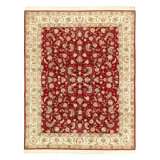 Tabriz Floral Area Rug in Red/Ivory