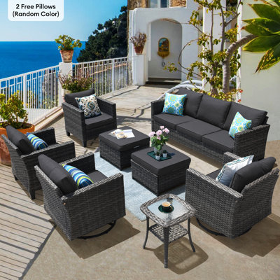 Ben 9 - Person Patio Conversation Set with Cushions