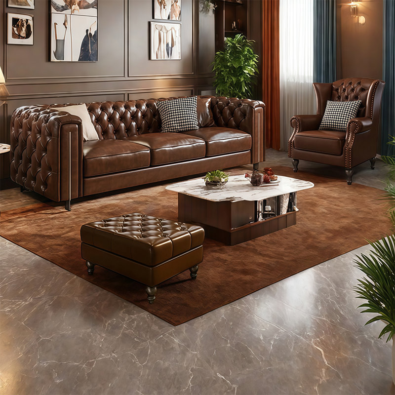 American straight - row retro sofa