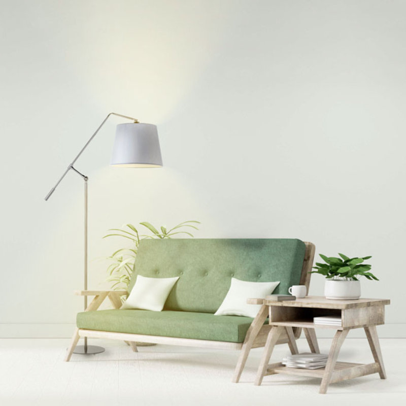 Gazanfer 170cm Arched Floor Lamp, White, Black