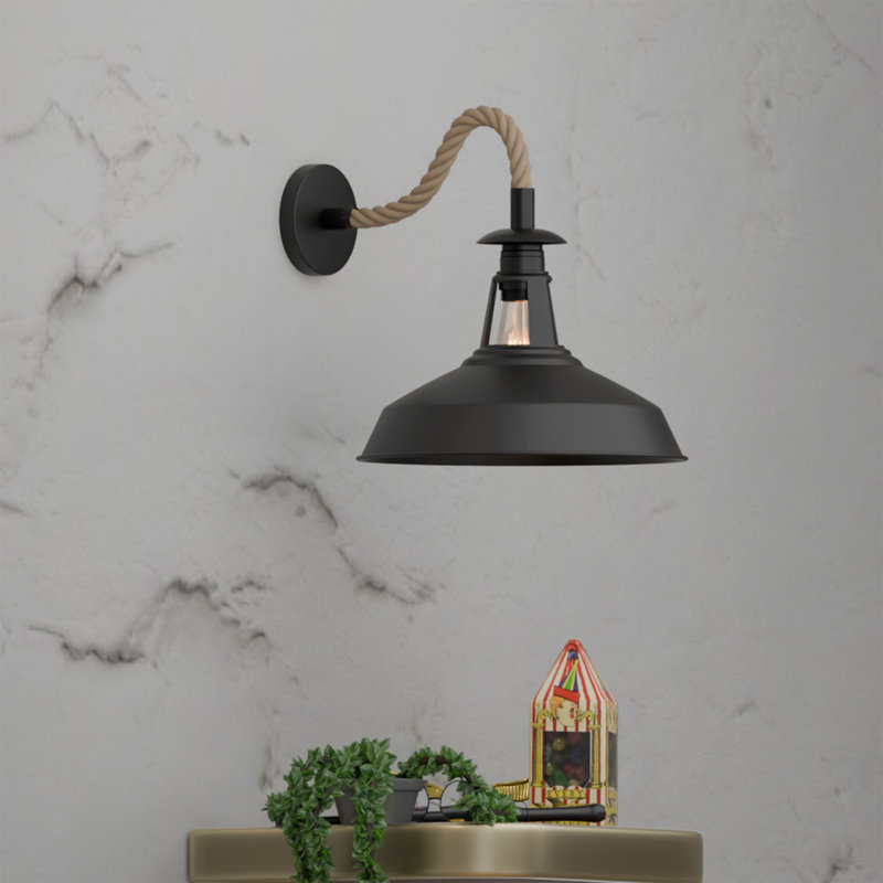 Mairead Armed Sconce, Black, No