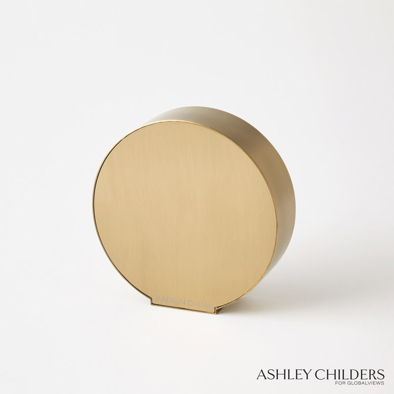 Mother Of Pearl Clock, Satin Brass